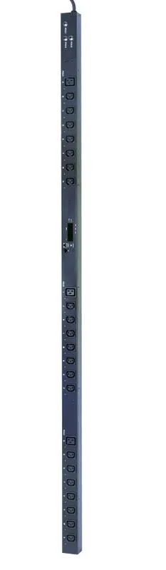 Блок силовых розеток Eurolan, IEC 60320 С13 х 21, IEC 60320 С19 х 3, вход IEC 320 C13, шнур 3 м, 1645х44х56 мм (ВхШхГ), 32А, чёрный