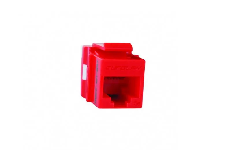 Модуль розеточный Keystone категории 5e UTP 1xRJ45 T568A/B красный Eurolan 16b-u5-03rd