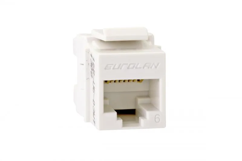 Модуль розеточный Keystone категории 6 UTP 1xRJ45 T568A/B белый Eurolan 16b-u6-03wt