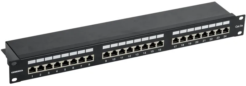 Патч-панель 1U категории 5Е FTP 24 порта (Krone) GENERICA Iek pp24-1uc5ef-k05-g