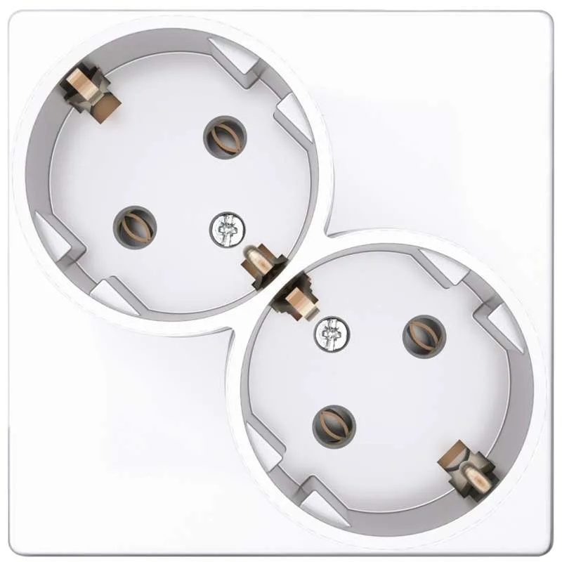 Розетка 2х2К+З Schuko без штор, белый Simon 2450459-030