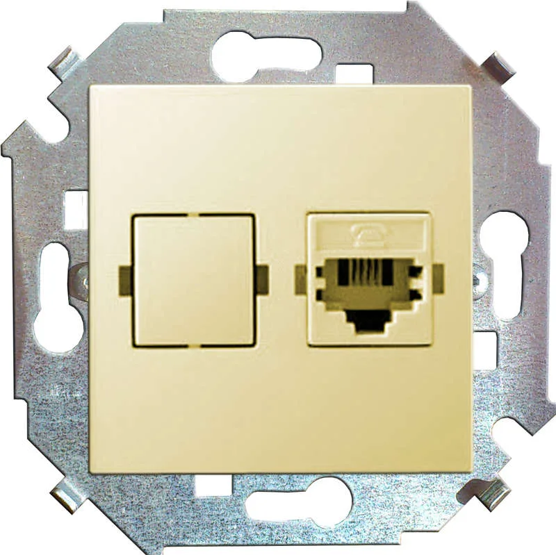 15 Розетка компьютерная RJ45 категория 5е слоновая кость SIMON 1591598-031