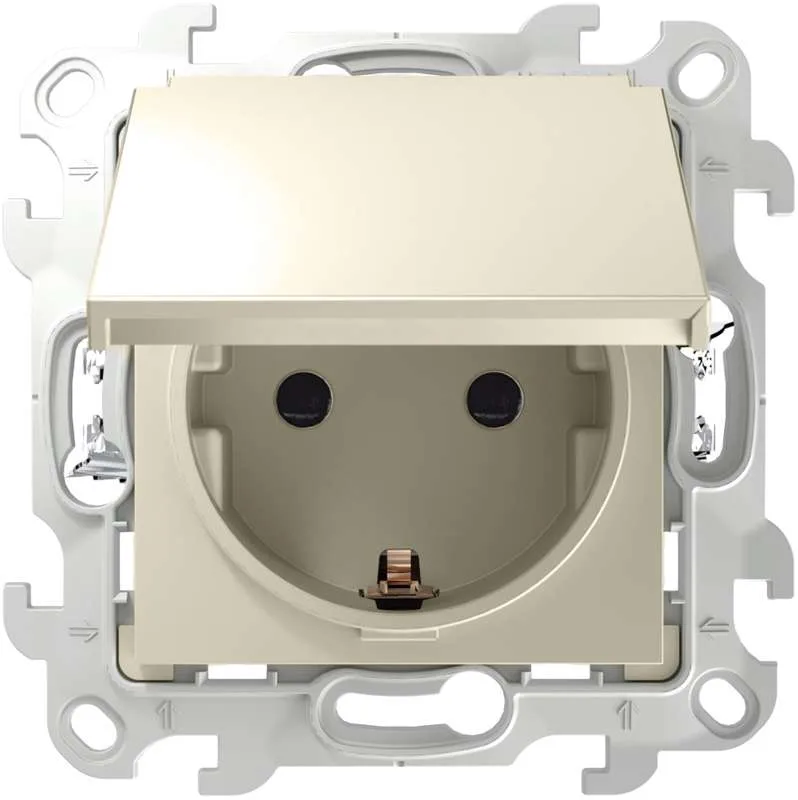 Розетка 2К+З IP44 Push&Go, слоновая кость Simon 2420448-031