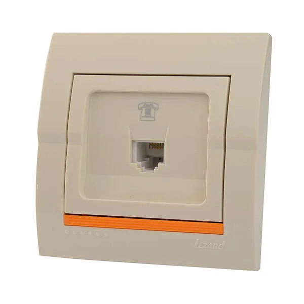 DERIY Розетка RJ11 евро крем LEZARD 702-0303-137