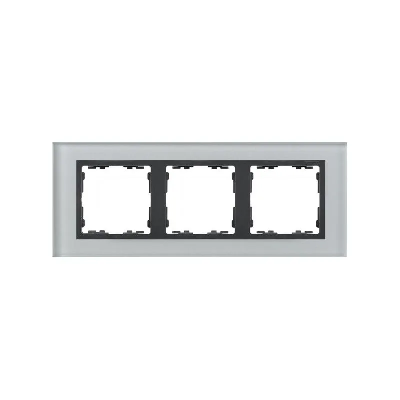 Рамка на 3 поста, S82N, серый - графит (стекло) SIMON 82837-35