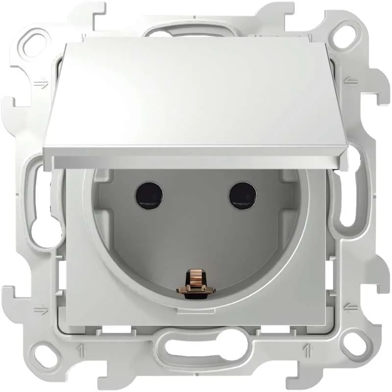 Розетка 2К+З Schuko IP44, белый Simon 2450448-030