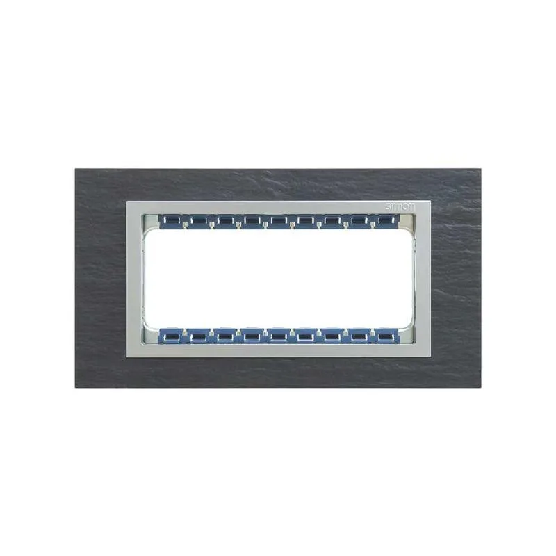 Рамка с суппортом на 5 узких модулей, S82C, сланец - алюминий (композит) SIMON 82957-63