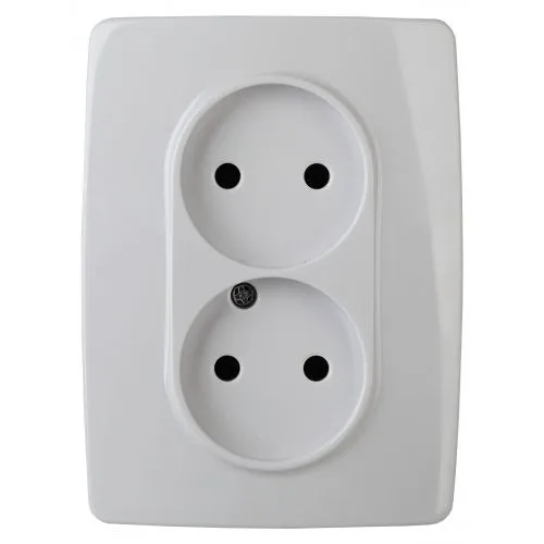 Розетка 2X2P, 16А-250В, б.л., Эра12, белый, 12-2007-01 б0038810