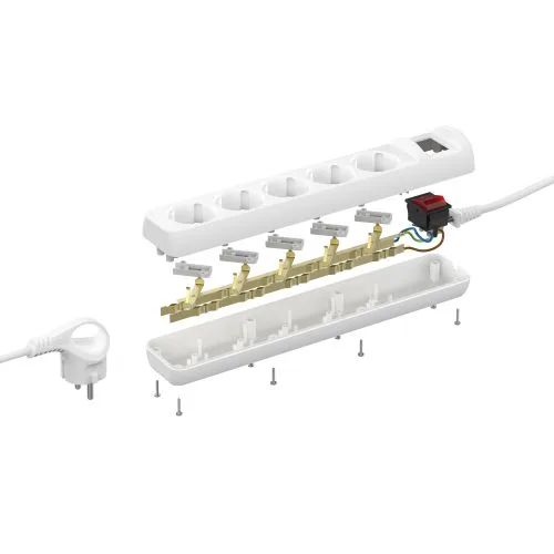 Удлинитель с заземл, 3x1мм2, 16A, ПВС, с выкл, 5гн, 5м (10/480) U-5es-5m-3x1