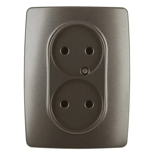 Розетка 2X2P, 16A-250В, Эра12, бронза, 12-2107-13 б0031245