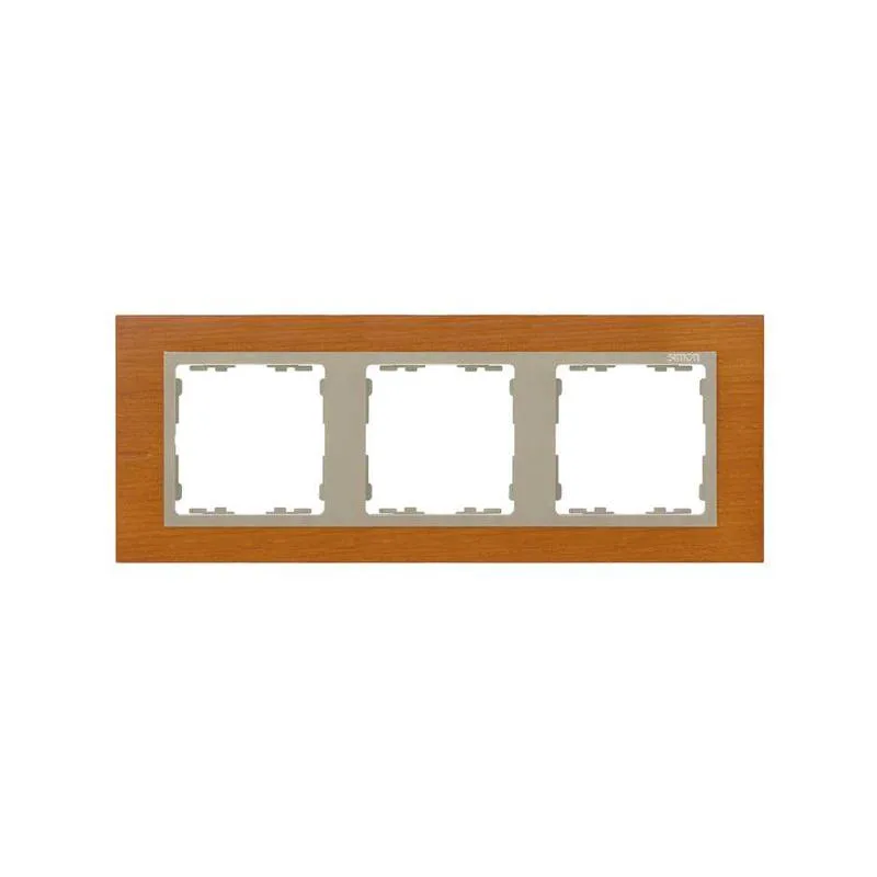Рамка на 3 поста, S82N, дуб - шампань (дерево) SIMON 82937-66