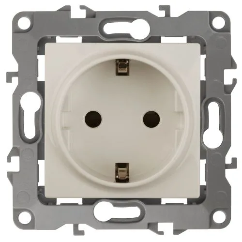 Розетка 2P+E Schuko, 16A-250В, винт, Эра12, слоновая кость, 12-2111-02 б0029237