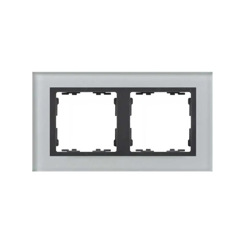 Рамка на 2 поста, S82N, серый - графит (стекло) SIMON 82827-35
