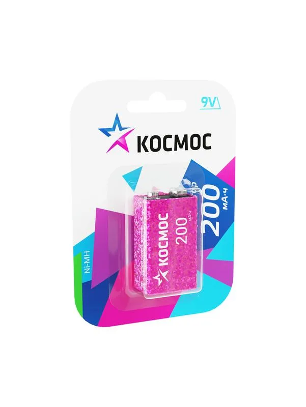 Аккумулятор 200мАч 6F22 NiMh 1Bl Космос kocni-mh6f22(200mah)