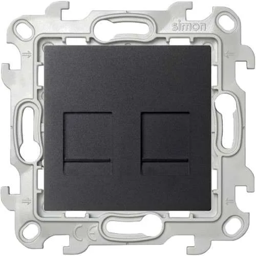 Розетка 2хRJ45 кат 5е UTP, графит SIMON 2450593-038