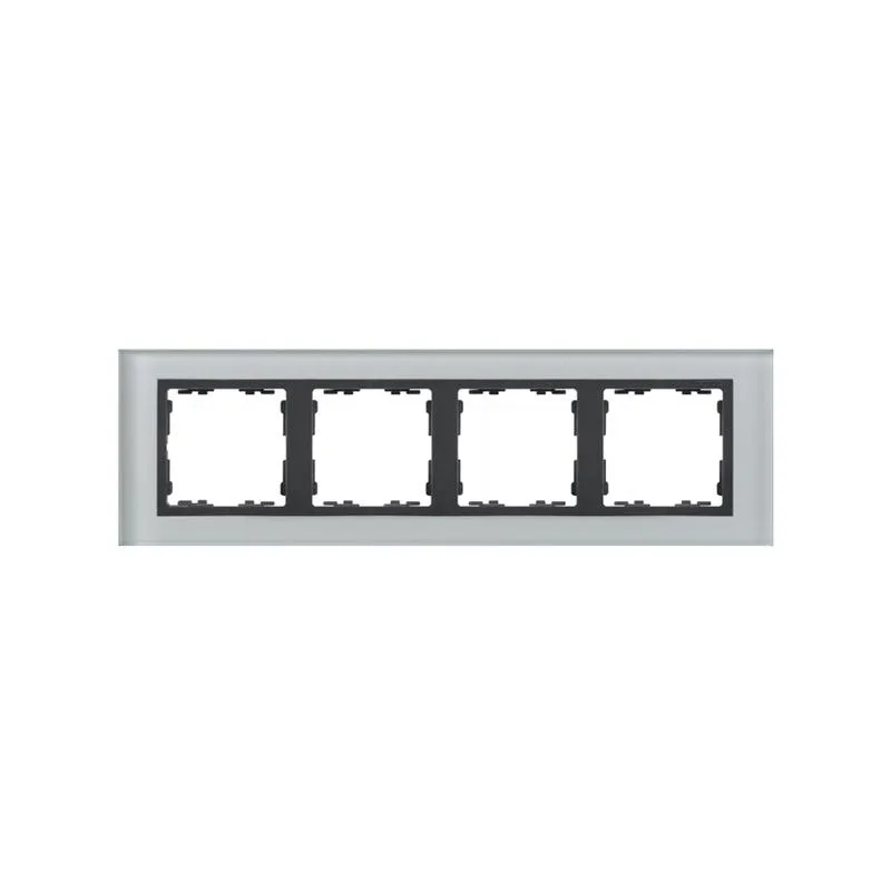 Рамка на 4 поста, S82N, серый - графит (стекло) SIMON 82847-35