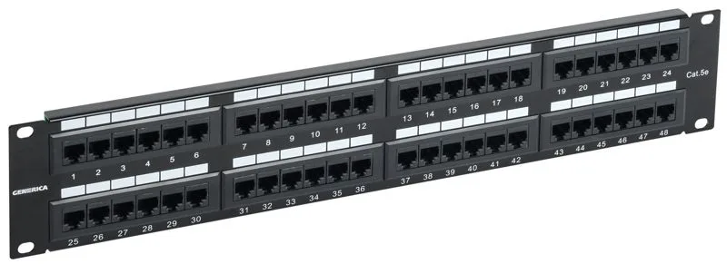 Патч-панель 2U категории 5Е UTP 48 портов (Krone) GENERICA Iek pp48-2uc5eu-k05-g