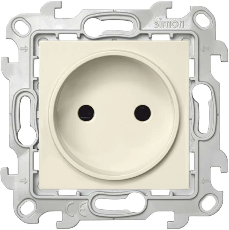 Розетка 2К с защитными шторками, слоновая кость Simon 2450441-031