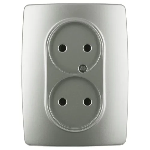 Розетка 2X2P, 16A-250В, Эра12, перламутр, 12-2107-15 б0031247