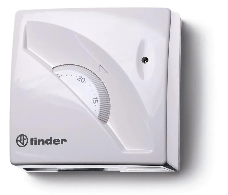 Термостат комнатный 1СО 16А монтаж на стену поворотная ручка цвет белый FINDER 1T010