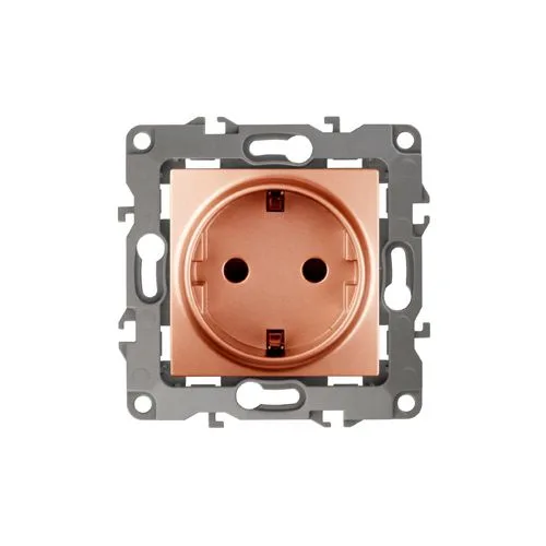 Розетка 2P+E Schuko, 16A-250В, б.л., Эра12, медь, 12-2001-14 б0019309
