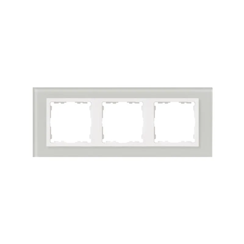Рамка на 3 поста, S82N, натуральный - белый (стекло) SIMON 82637-60