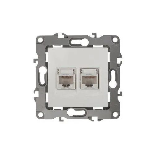 Розетка информационная двойная 2XRJ45, Эра12, белый, 12-3108-01 Б0014729