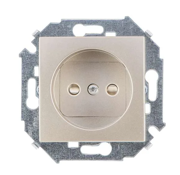 15 Розетка 2P без заземления 16А 250В винтовой зажим шампань Simon 1591431-034