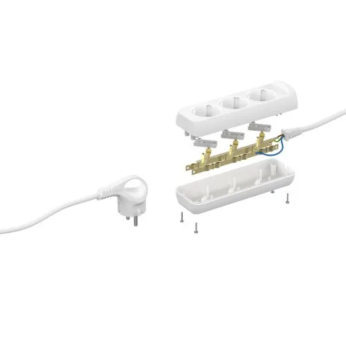 Удлинитель c заземл., 3х1мм2, 16А, ПВС, 3гн, 10м (10/840) U-3e-10m-3x1