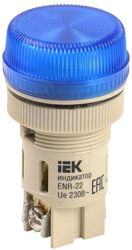 Лампа ENR-22 сигнальная синяя с подсветкой неон 240В IEK BLS40-ENR-K07