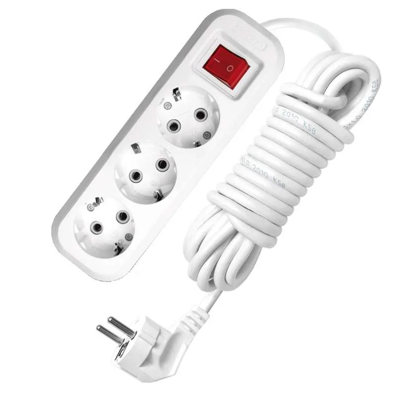 Удлинитель бытовой 3х5м с заземлением с выключателем 10А S-303 Universal 9631987