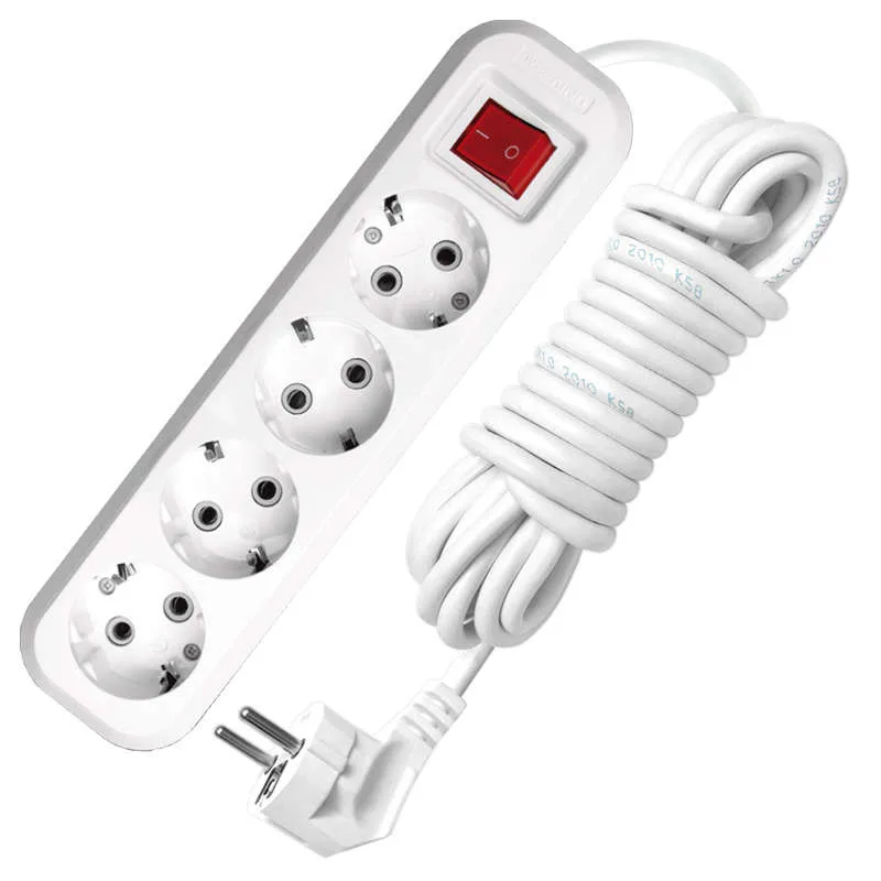 Удлинитель бытовой 4х7м с заземлением с выключателем 10А S-304 UNIVERSAL 9631992