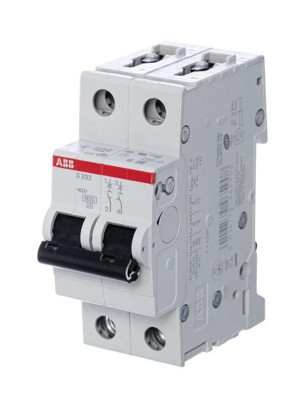 Выключатель автоматический двухполюсный 40А С S202 6кА ABB 2CDS252001R0404