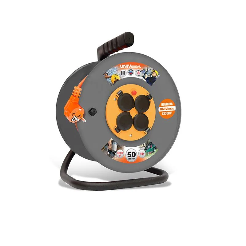 Удлинитель силовой 4х50м ПВС 3х1.5 16А IP44 ВЕМ-250 UNIVERSAL 9634176