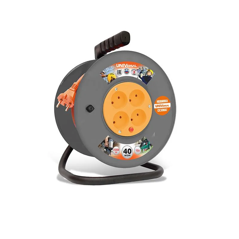 Удлинитель силовой 4х40м ПВС 2х1.0 10А IP44 ВЕМ-250т UNIVERSAL 9632899