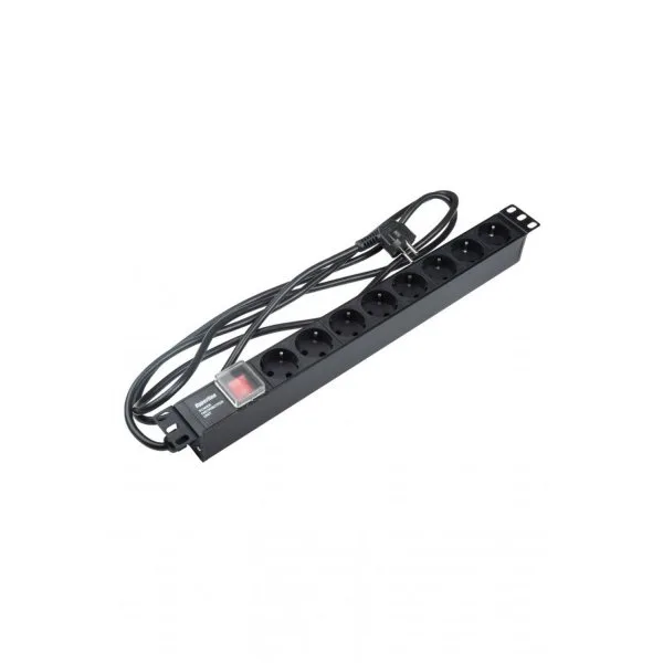 Блок розеток для 19 шкафов 16А Hyperline SHE19-8SH-S-2.5EU 8 розеток