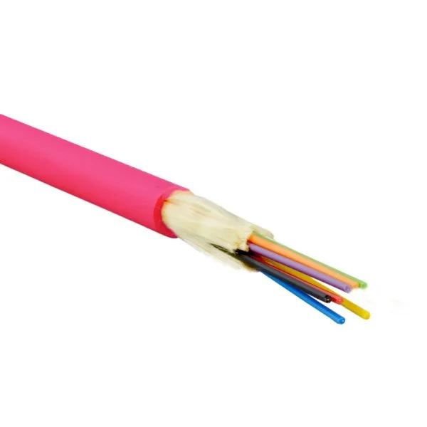 Кабель волоконно-оптический Eurolan Tight Buffer, 6хОВ, OM4 50/125, LSZH (нг(A)-HFLTx), Ø 6,5мм, универсальный, небронированный, упрочняющие стекловолоконные нити, цвет: маджента 39T-40-06-01MG