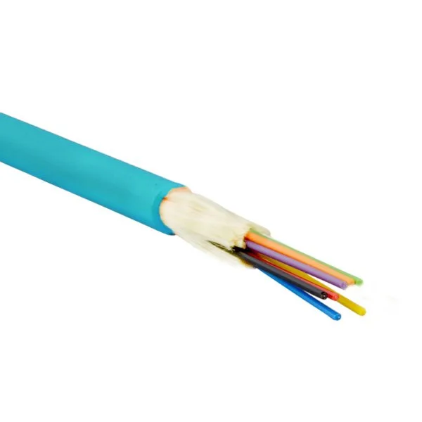 Кабель волоконно-оптический Eurolan Tight Buffer,&nbsp;&nbsp;6хОВ, OM3 50/125, LSZH (нг(A)-HFLTx), Ø 6,5мм, универсальный, небронированный, упрочняющие стекловолоконные нити, цвет: голубой 39T-30-06-01AQ
