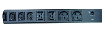 Блок силовых розеток Eurolan, вертикальный, неуправляемый, IEC 60320 С13, IEC 60320 С19 х 24, Shuko х 4, вход IEC 320 309 3P+N+PE, шнур 3 м, 37U, 1645х56х44 мм (ВхШхГ), 32А, чёрный