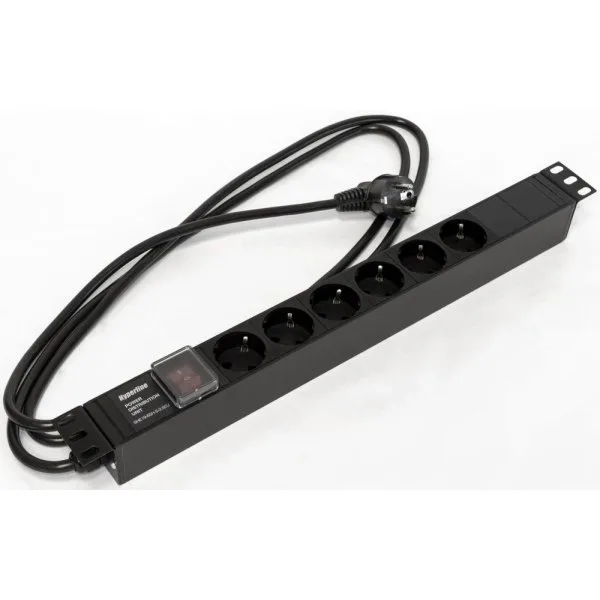 Блок розеток для 19 шкафов 16А Hyperline SHE19-6SH-S-2.5EU 6 розеток