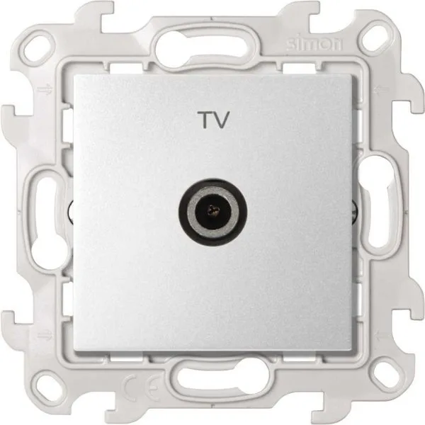 Розетка TV одиночная цвета алюминий S24 Harmonie SIMON 2450477-033