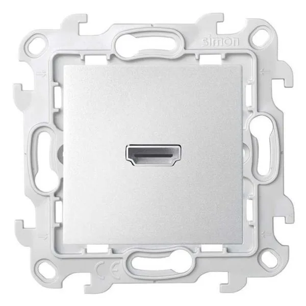 Розетка HDMI v1.4 цвета алюминий S24 Harmonie SIMON 2411094-033