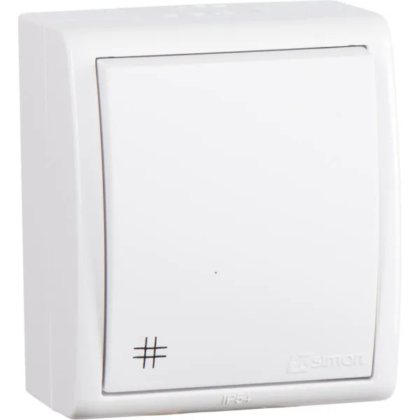 15 Aqua Выключатель проходной с 3-х мест (перекрёстный) с подсвет. IP54 10А 250В винт.заж. S15A белый SIMON 1594254-030