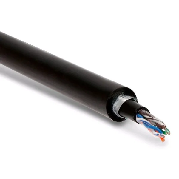 Кабель витая пара UTP Hyperline UUTP4-C5e-S24-ARM-OUT-PE/PE-BK