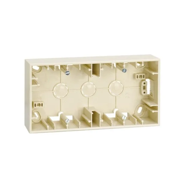 Коробка на 2 поста для открытой проводки 86х93х37мм S27Pl слоновая кость SIMON 2700752-031
