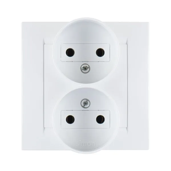 15 Розетка двойная 2Р 16А 250В винтовой зажим белый SIMON 1590457-030