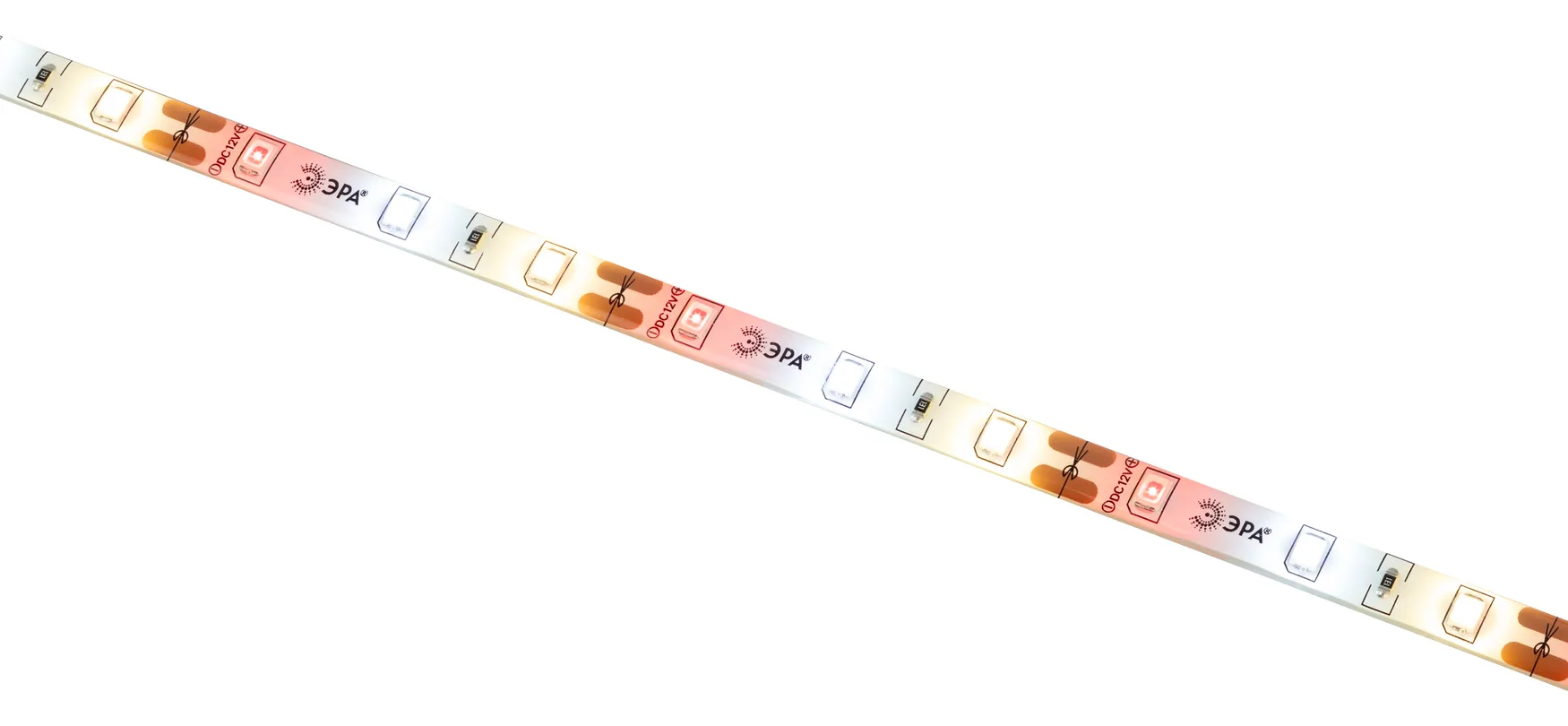 Лента светодиодная для растений полного спектра 5м IP65 с адаптером 12В FITO-Strip Light-Rа90-300LED-5m-12V-IP65
