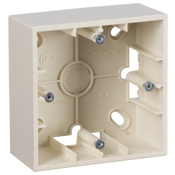 15 Коробка для наружного монтажа на 1 пост слоновая кость SIMON 1590751-031