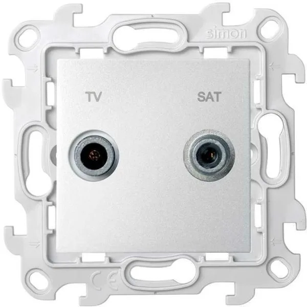 Розетка TV-SAT одиночная цвета алюминий S24 Harmonie SIMON 2410487-033