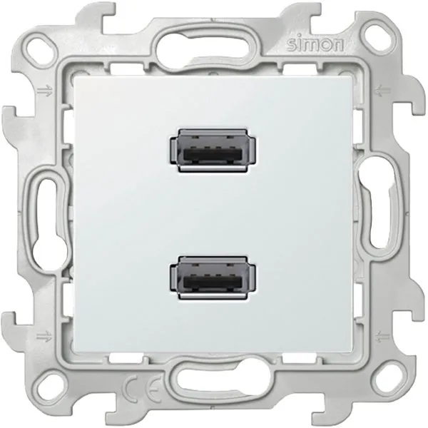 Коннектор 2хUSB, белый